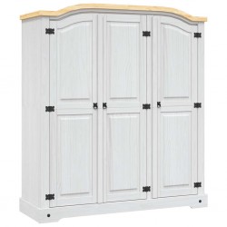 Sonata H Гардероб, мексикански бор, стил Корона, 3 врати, бял - Dulapuri