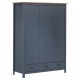 Sonata H Гардероб с 3 врати Hill сив 127x50x170 см борово дърво масив