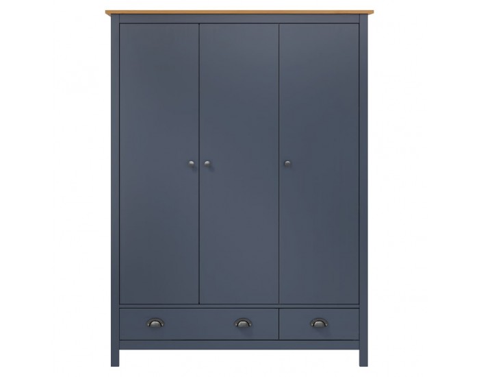 Sonata H Гардероб с 3 врати Hill сив 127x50x170 см борово дърво масив