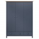 Sonata H Гардероб с 3 врати Hill сив 127x50x170 см борово дърво масив