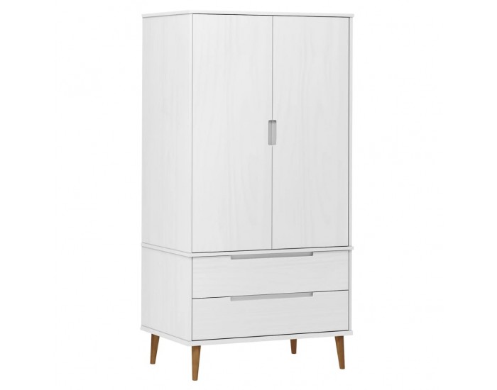 Sonata H Гардероб MOLDE, бял, 90x55x175 см, бор масив