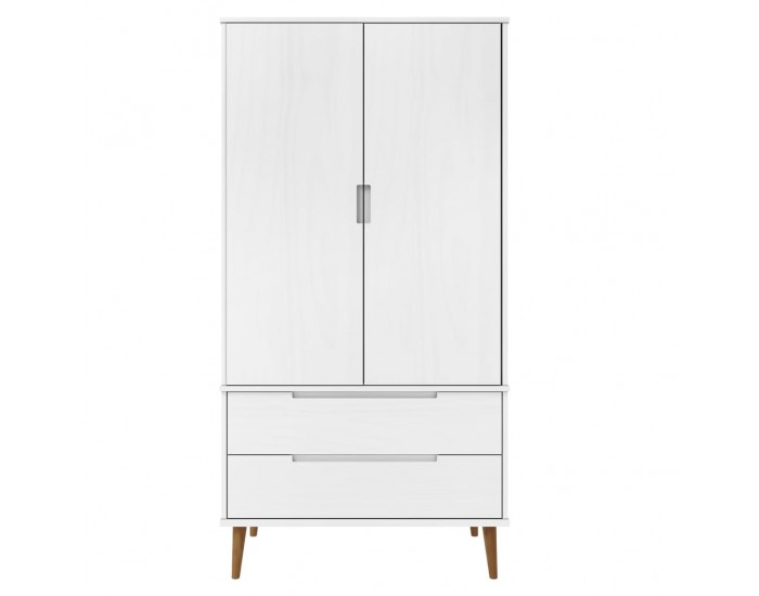 Sonata H Гардероб MOLDE, бял, 90x55x175 см, бор масив