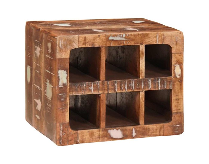 Sonata Raft pentru vin Maro 44 x 30 x 35 cm Lemn recuperat masiv