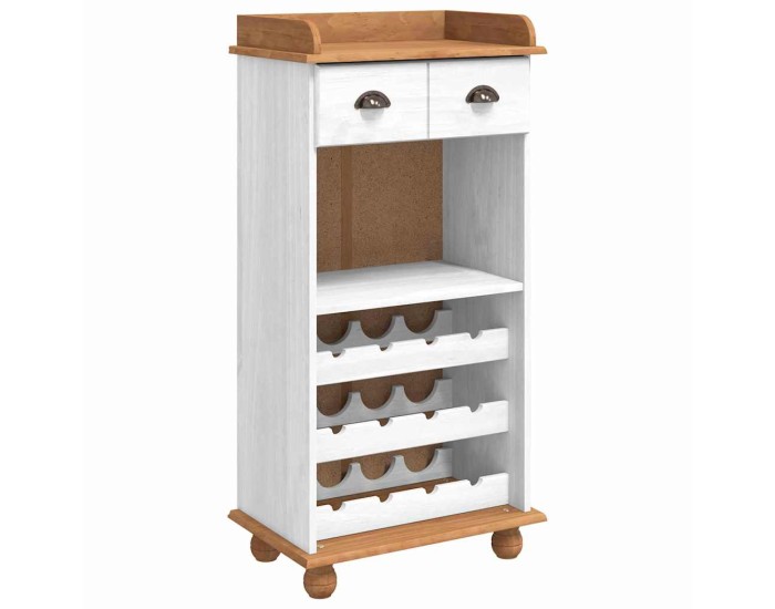 Sonata Cabinet pentru vin ASKIM Alb cu Capac de Miere 57 x 37 x 114 cm
