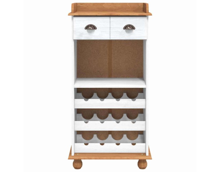 Sonata Cabinet pentru vin ASKIM Alb cu Capac de Miere 57 x 37 x 114 cm
