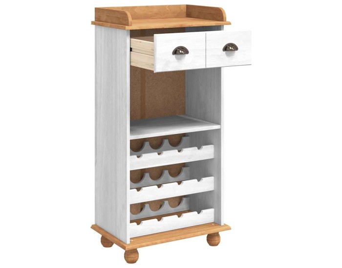 Sonata Cabinet pentru vin ASKIM Alb cu Capac de Miere 57 x 37 x 114 cm