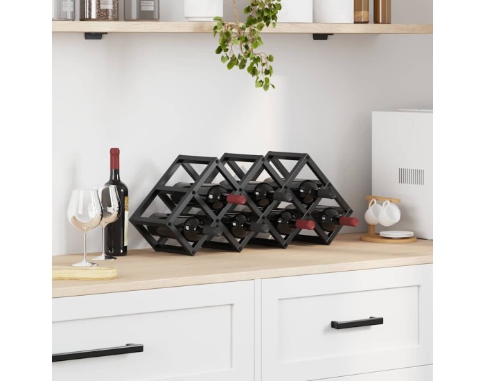 Sonata Raft pentru vin Stejar Negru 63 x 16,5 x 25 cm