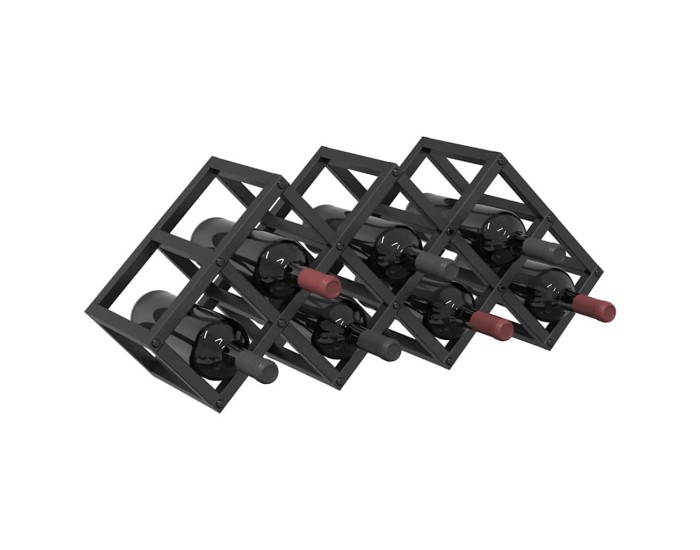 Sonata Raft pentru vin Stejar Negru 63 x 16,5 x 25 cm