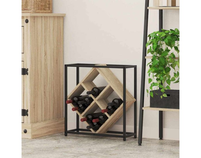 Sonata Raft pentru vin 16 sticle Lemn prelucrat Stejar Sonoma