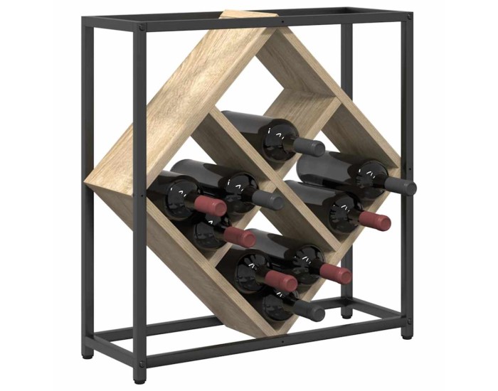 Sonata Raft pentru vin 16 sticle Lemn prelucrat Stejar Sonoma