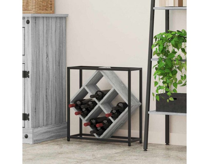 Sonata H Винен рафт Сив 51 x 18 x 52.5 см Инженерно дърво