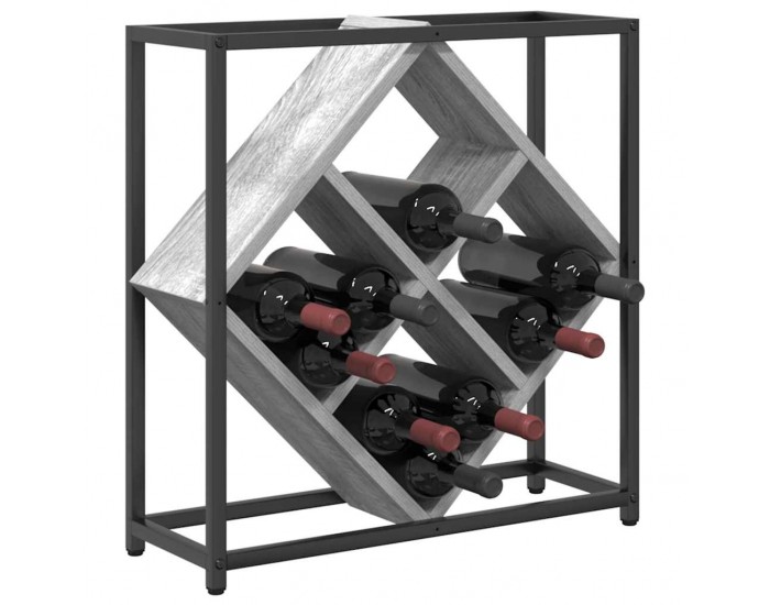 Sonata H Винен рафт Сив 51 x 18 x 52.5 см Инженерно дърво