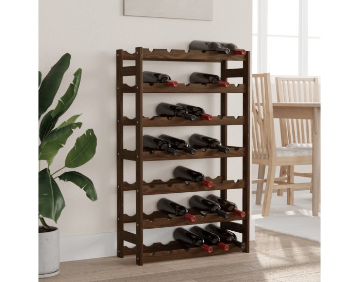 Sonata Suport sticle de vin, 42 sticle, maro, lemn masiv de pin