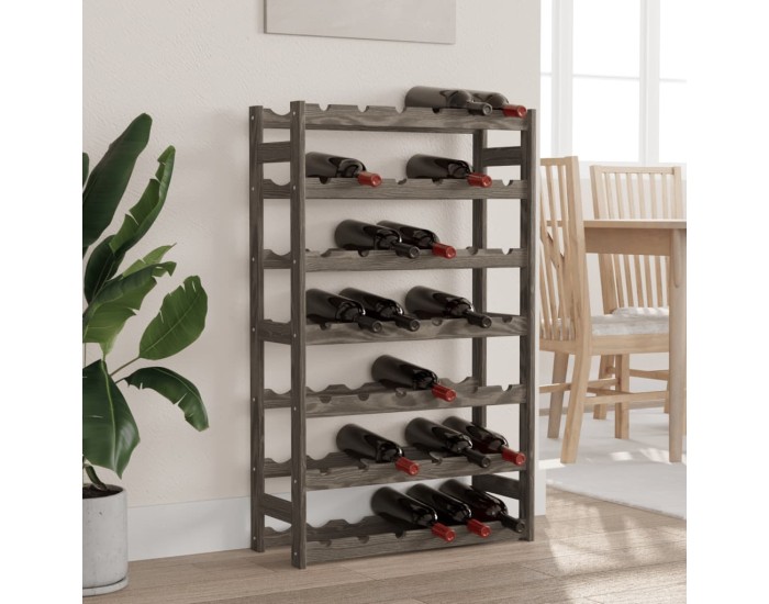 Sonata Suport sticle de vin, 42 sticle, gri, lemn masiv de pin