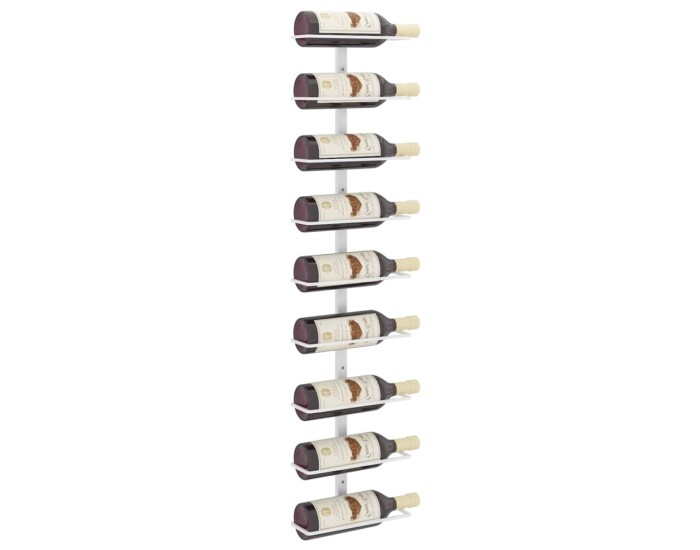 Sonata Suport sticle de vin, de perete, 9 sticle, alb, fier
