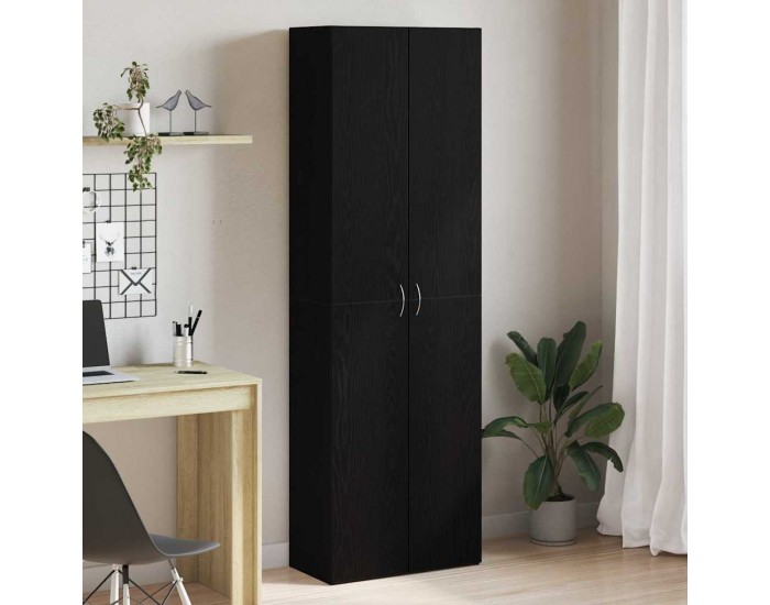 Sonata H Офис шкаф с рафт Черен дъб 60 x 32 x 190 Инженерно дърво