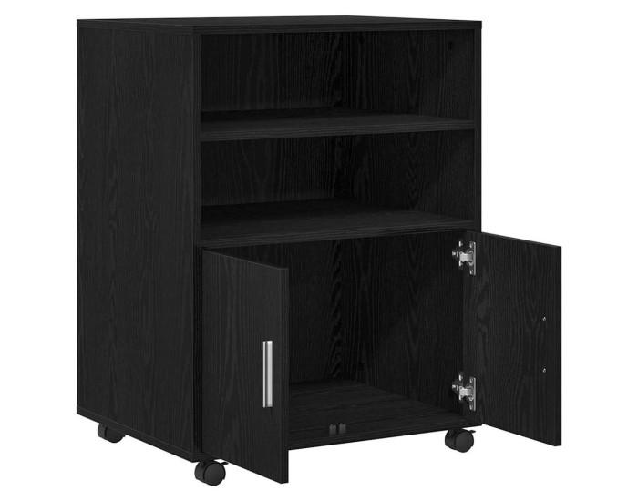 Sonata Dulap Stejar Negru 60 x 48 x 74.5 cm Cu roți