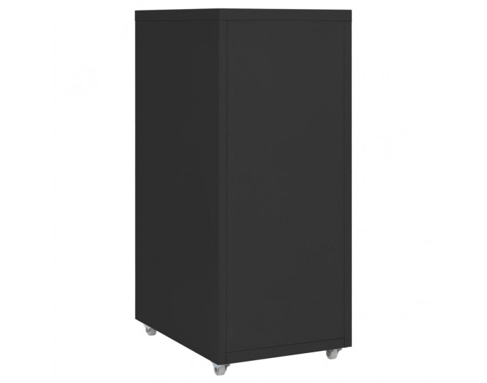 Sonata H Мобилен офис шкаф, черен, 28x41x69 см, метал
