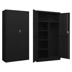 Sonata H Заключващ се шкаф, черен, 90x40x180 см, стомана - Corpuri, vitrine, biblioteci modulare