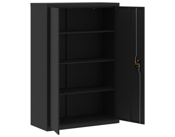 Sonata H Шкаф за папки черен 90x40x140 см стомана