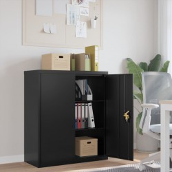 Sonata H Шкаф за папки черен 90x40x105 см стомана - Corpuri, vitrine, biblioteci modulare