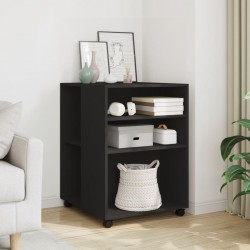 Sonata H Странична маса с колела черна 55x60x78 см инженерно дърво - Corpuri, vitrine, biblioteci modulare