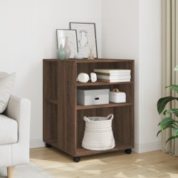 Sonata H Странична маса с колела кафяв дъб 55x60x78 см инженерно дърво - Corpuri, vitrine, biblioteci modulare