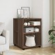 Sonata H Странична маса с колела кафяв дъб 55x60x78 см инженерно дърво