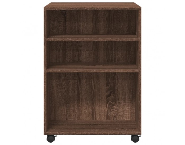Sonata H Странична маса с колела кафяв дъб 55x60x78 см инженерно дърво