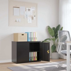 Sonata H Шкаф за папки черен 90x40x70 см стомана - Corpuri, vitrine, biblioteci modulare