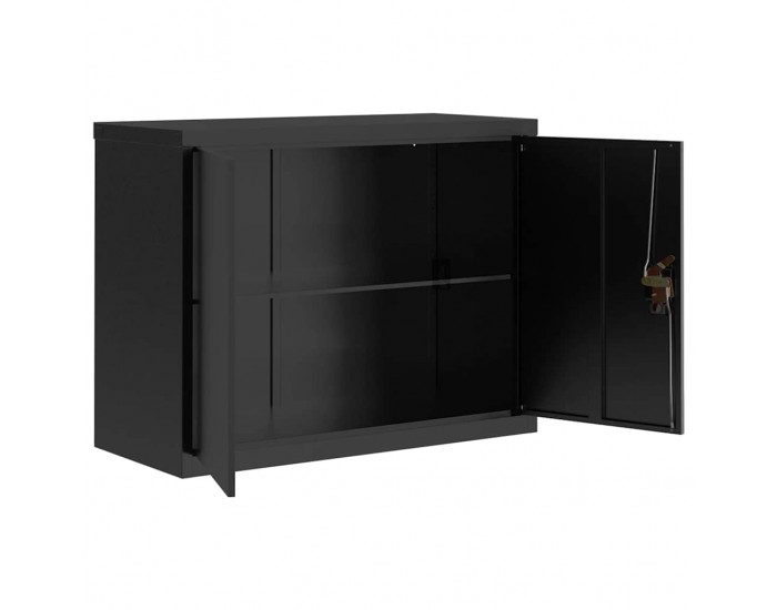 Sonata H Шкаф за папки черен 90x40x70 см стомана