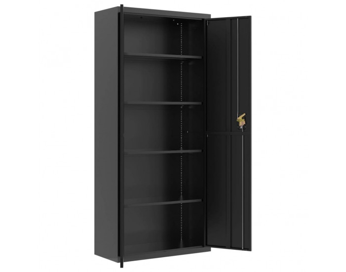 Sonata H Шкаф за папки черен 90x40x200 см стомана