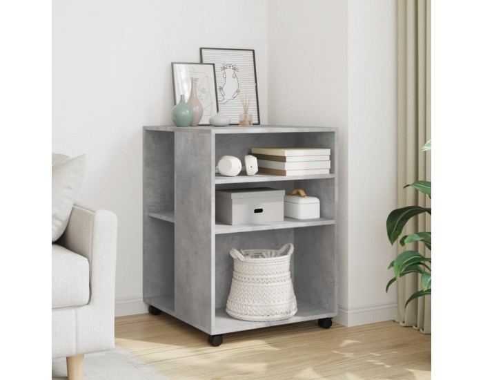 Sonata H Странична маса с колела бетонно сив 55x60x78 см инженерно дърво