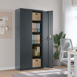 Sonata H Шкаф за папки антрацит 90x40x200 см стомана - Corpuri, vitrine, biblioteci modulare