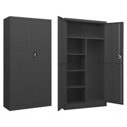 Sonata H Заключващ се шкаф, антрацит, 90x40x180 см, стомана - Corpuri, vitrine, biblioteci modulare