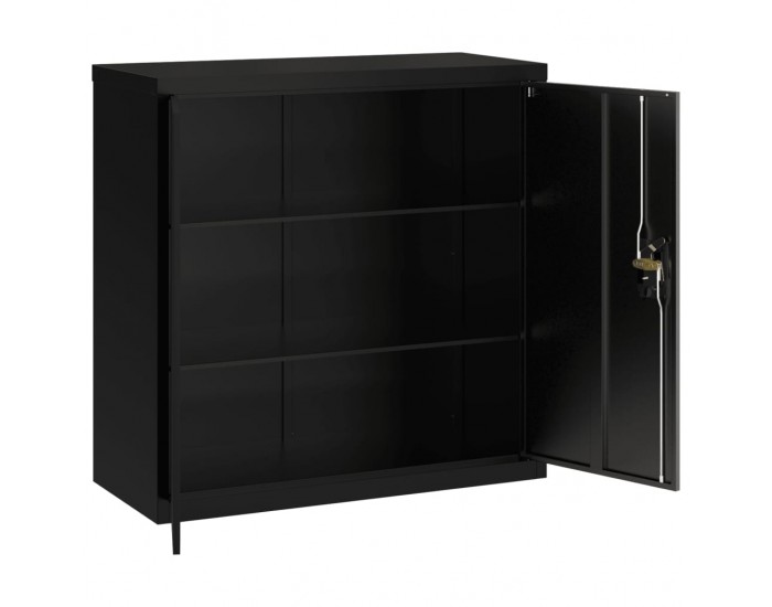 Sonata H Шкаф за папки черен 90x40x90 см стомана