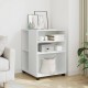 Sonata H Помощна маса с колелца бяла 55x60x78 см инженерно дърво