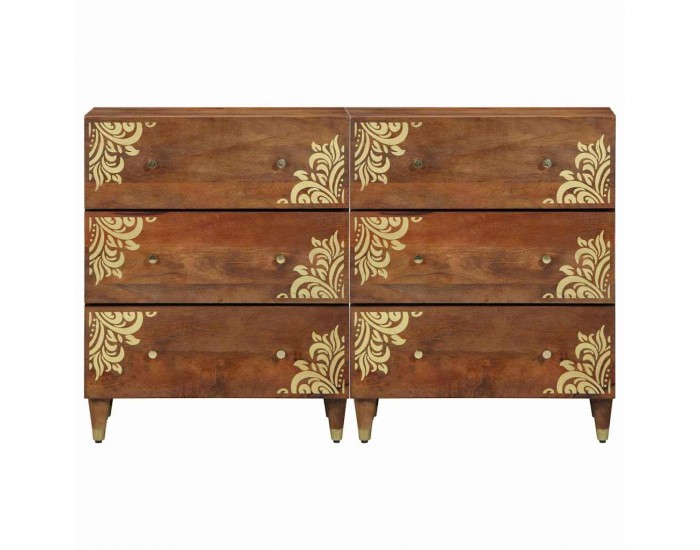 Sonata H Служебен шкаф с чекмедже 2 pcs Меденокафяво 60 x 33.5 x 75 см