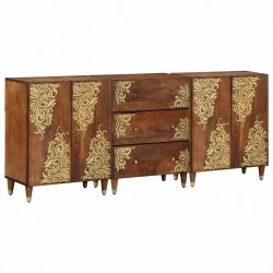 Sonata H Комплект мебели за баня с чекмедже 3 pcs Меден кафяв и златен - Dulapuri