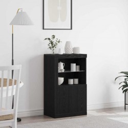 Sonata H Страничен шкаф Черен дъб 60.5 x 37 x 100 см Инженерно дърво - Dulapuri