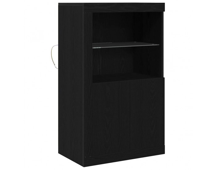 Sonata Bufet LED 60,5 x 37 x 100 cm Lemn prelucrat Stejar Negru