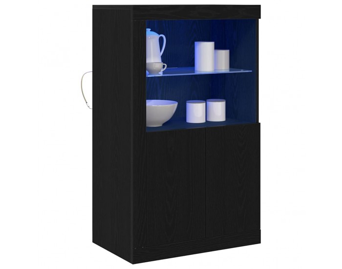 Sonata Bufet LED 60,5 x 37 x 100 cm Lemn prelucrat Stejar Negru