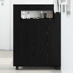 Sonata H Тънък банков шкаф Черен дъб 65 x 23 x 87 см Инженерно дърво - Dulapuri