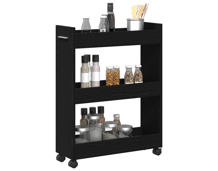 Sonata Dulap cu roata Stejar Negru 60 x 22 x 79 cm