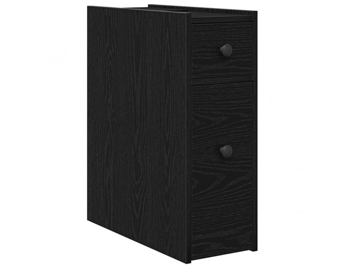 Sonata H Тесен шкаф за баня Черен дъб 80 x 18 x 60 см Инженерно дърво