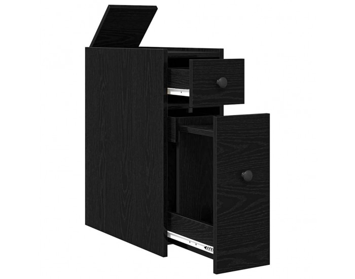 Sonata H Тесен шкаф за баня Черен дъб 80 x 18 x 60 см Инженерно дърво