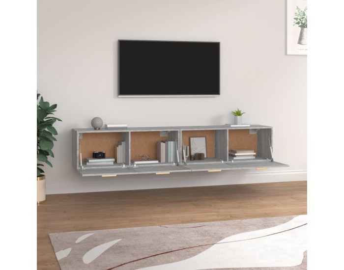 Sonata H Стенни шкафове 2 бр Сив сонома 100x36,5x35 см инженерно дърво