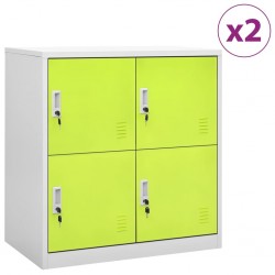 Sonata H Заключващи шкафове 2 бр светлосиво/зелено 90x45x92,5 см стомана - Dulapuri