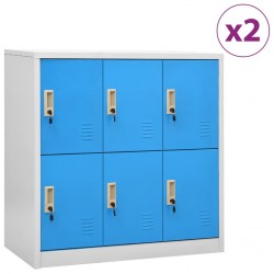 Sonata H Заключващи шкафове 2 бр светлосиво/синьо 90x45x92,5 см стомана - Dulapuri