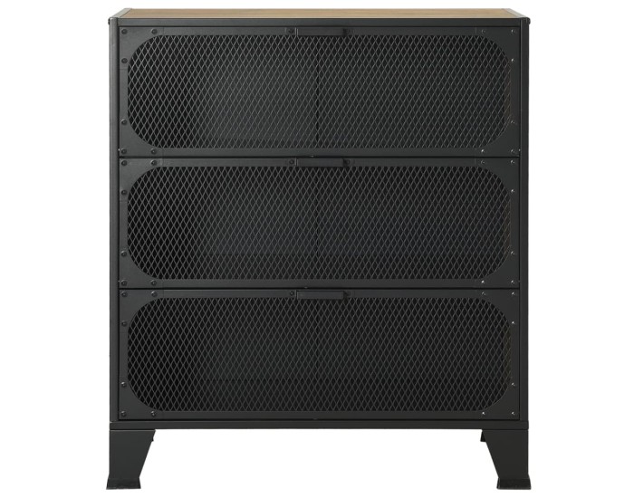 Sonata Dulap de depozitare ,maro rustic,72x36x82cm,metal și MDF